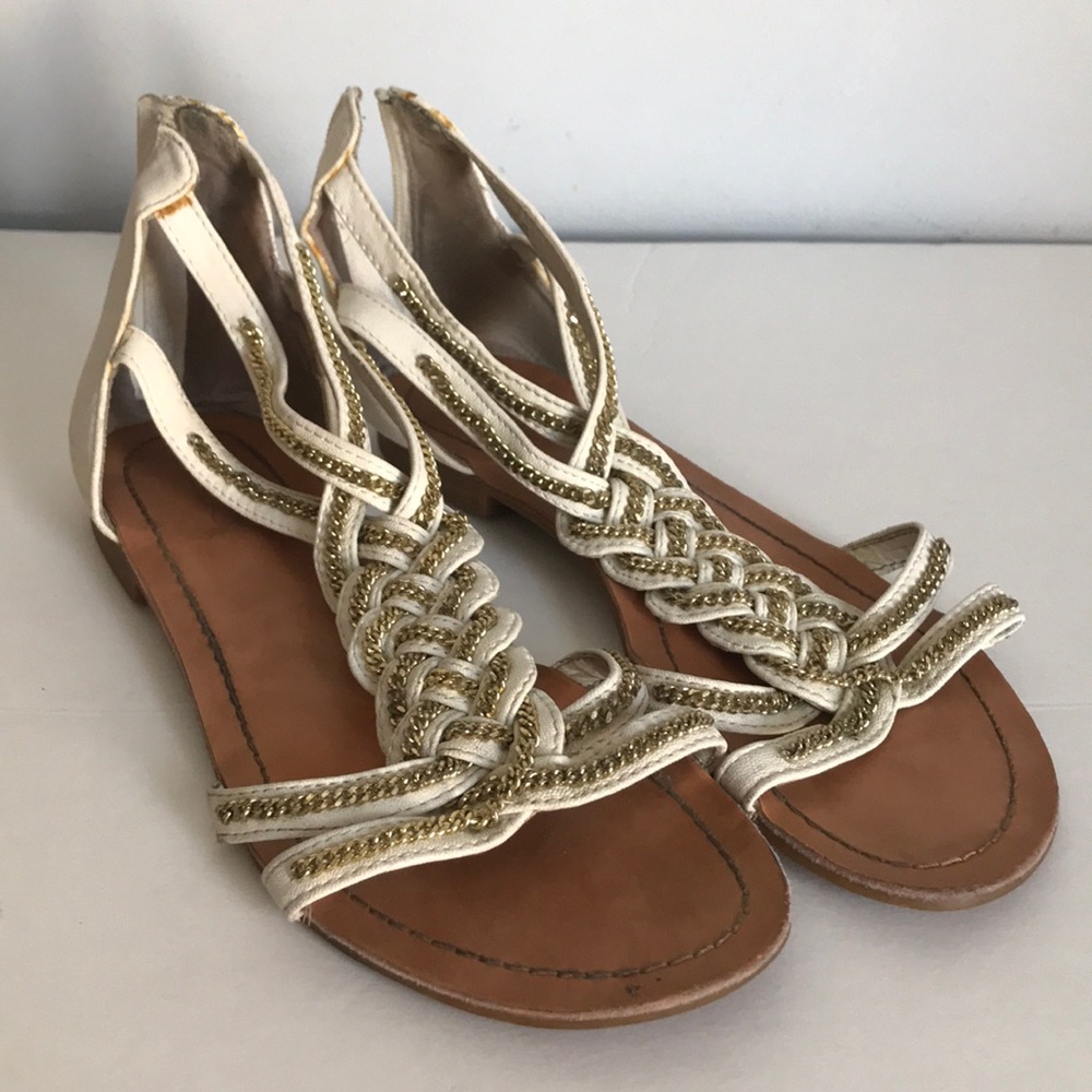 White and Gold Sandals